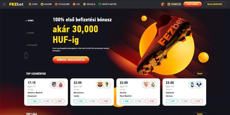 A sportoldal FEZbet