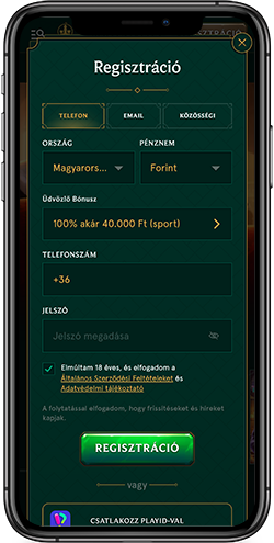 A Casinia regisztrációs oldalának mobil képernyőképe 2