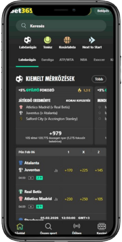 Mobil képernyőképek a bet365 fogadóiroda weboldaláról